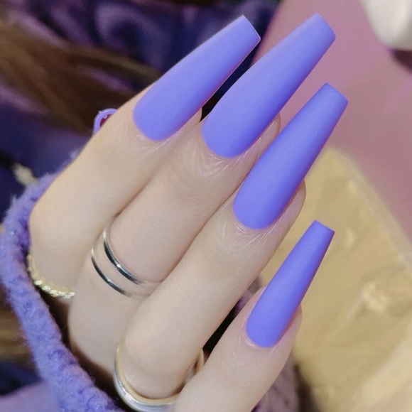 Purple matte press on acrylic nails - Picture 1 of 2